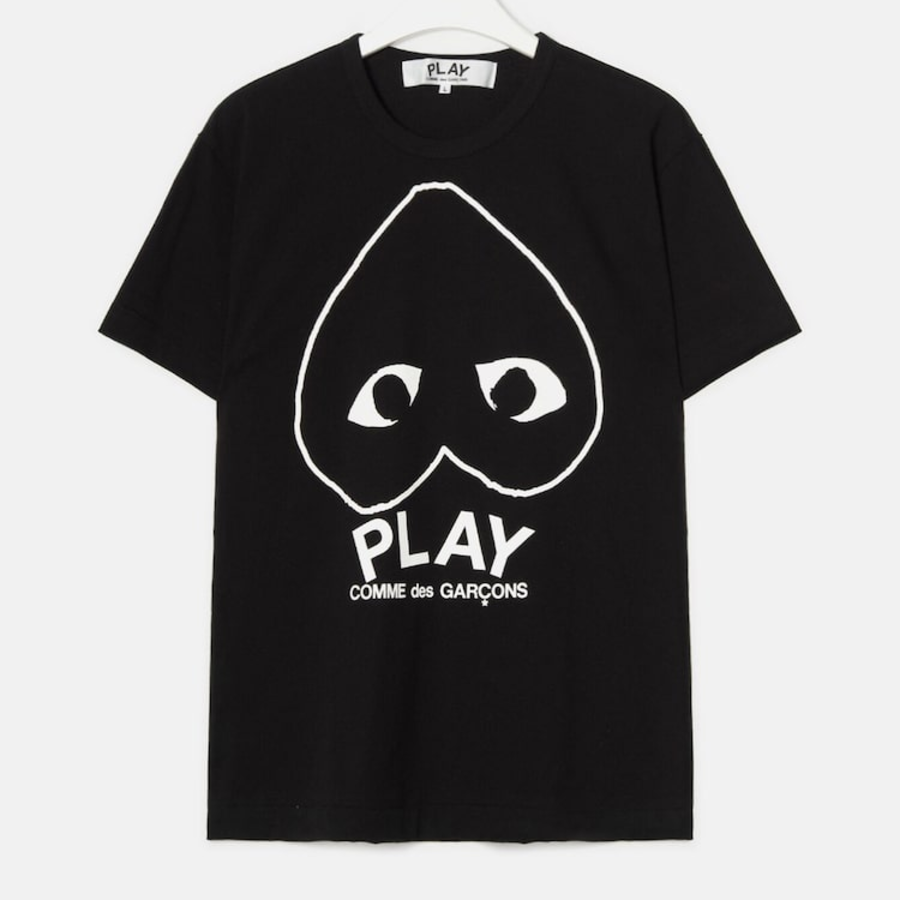 Upside Down White Heart Sketch T-Shirt — Black