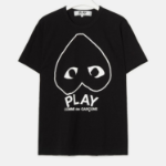 Upside Down White Heart Sketch T-Shirt — Black