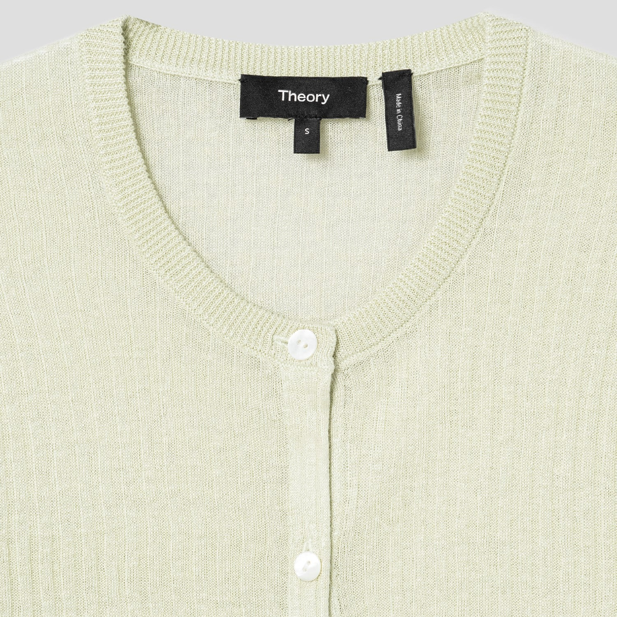 Theory Women Neo Sag Harbor Crop Cardigan - Aloe