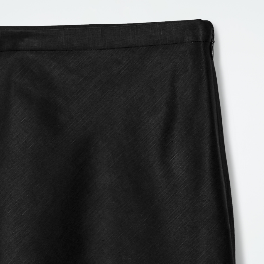 COS Linen Blend Midi Column Skirt – Black