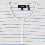 Theory Women Neo Sag Harbor Crop Stripe Cardigan - Bone Multi