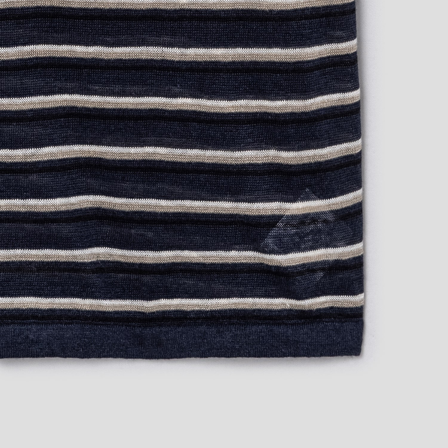 Theory Women Neo Sag Harbor Boyfriend Stripe Tee - Nocturne Navy Multi