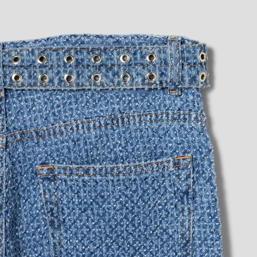 GANNI Fluffy Denim Izey Belt - Blue