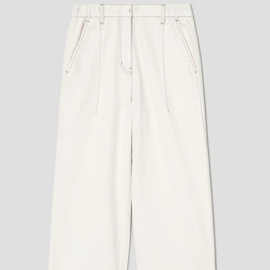KUHO Tapered Fit Denim Pants - Ivory