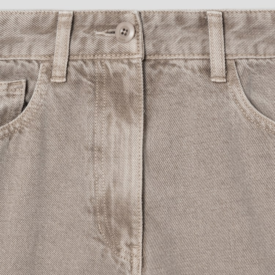 KUHO Cargo Denim Straight Pants - Beige