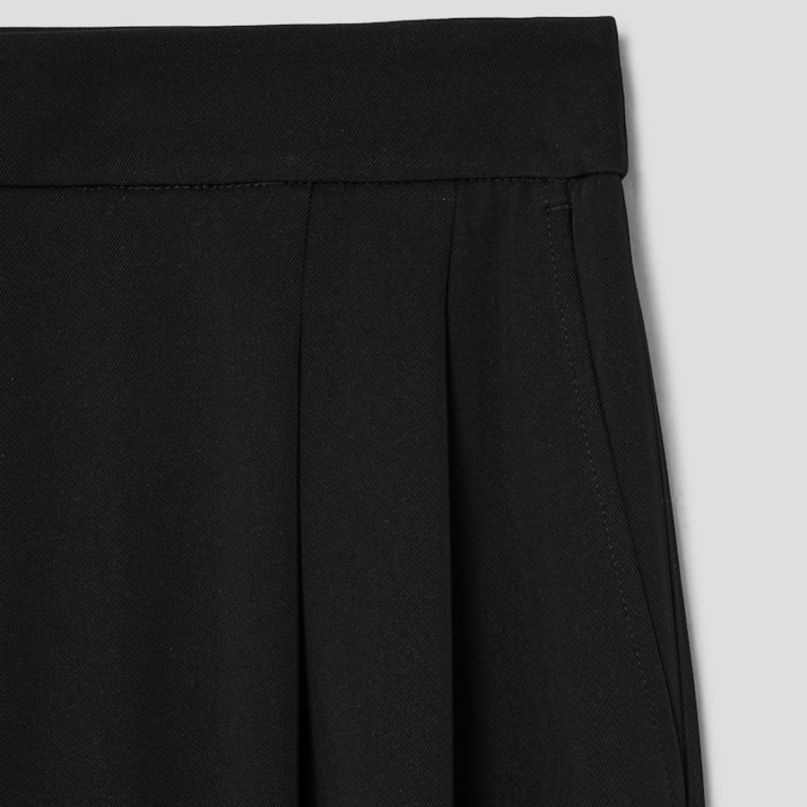 KUHO Riosell Blend Two Tuck Straight Pants - Black
