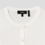 Theory Women Regal Wool Crop Cardigan - New Ivory