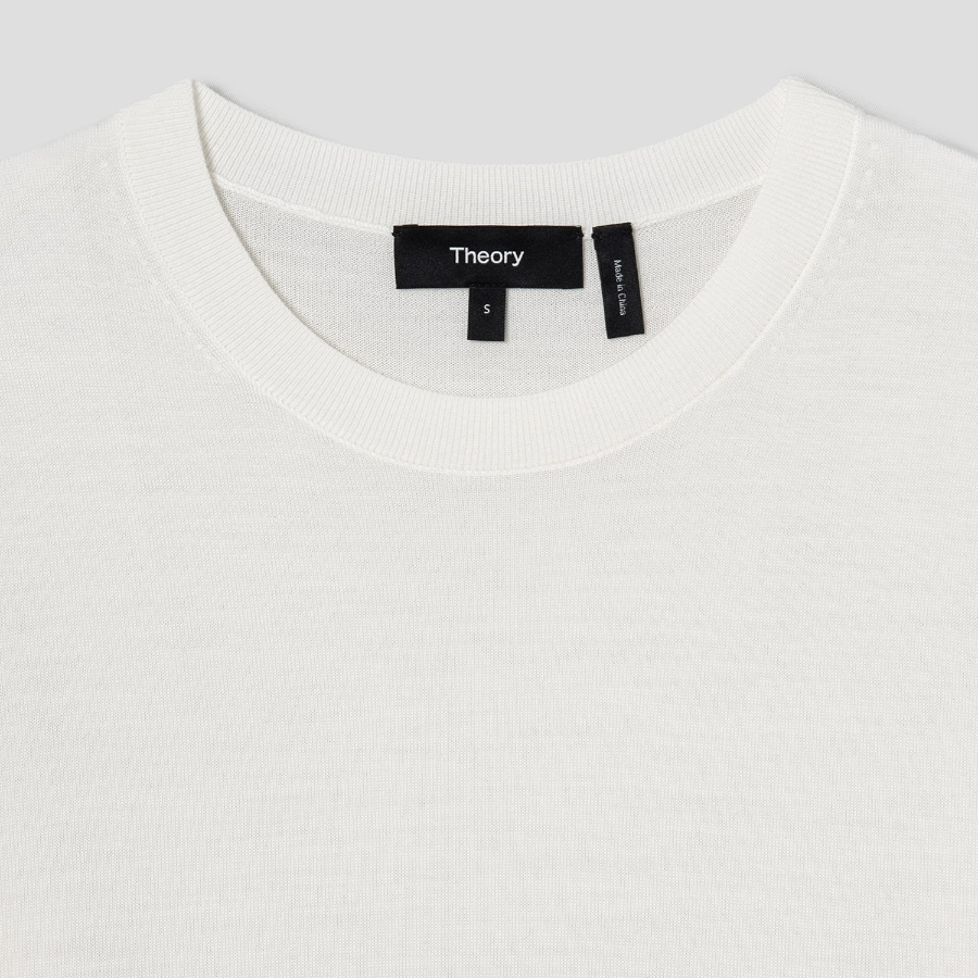 Theory Women Regal Wool Basic Tee - New Ivory