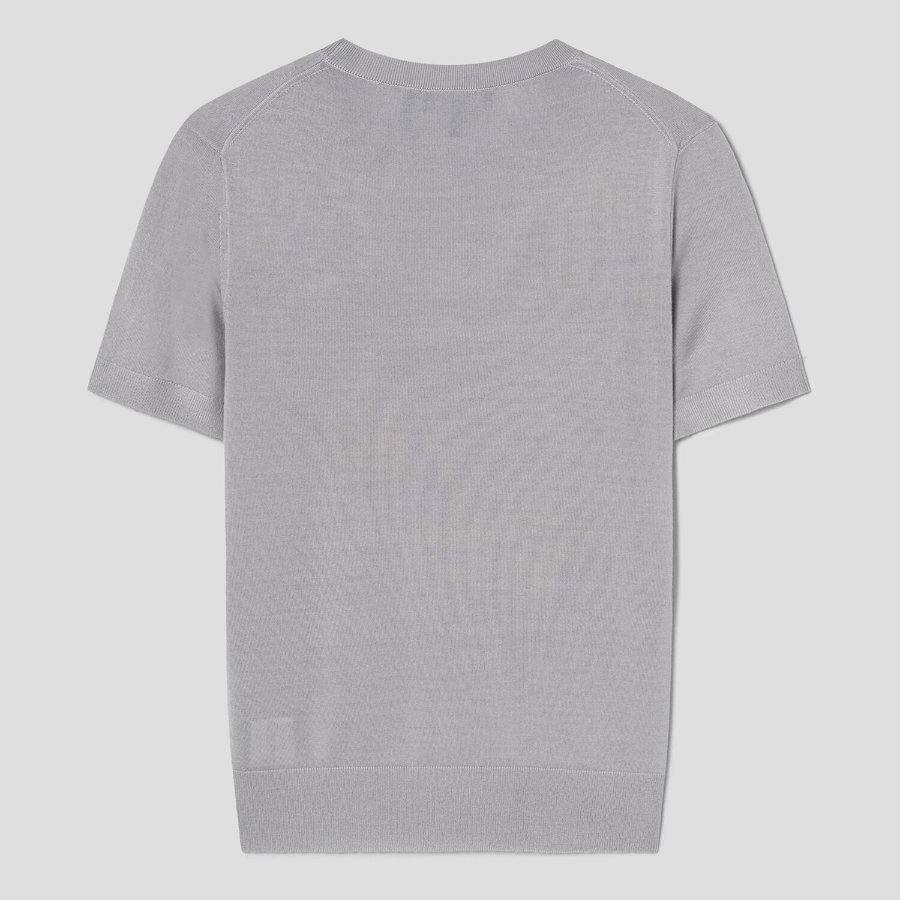 Theory Women Regal Wool Basic Tee - Platinum