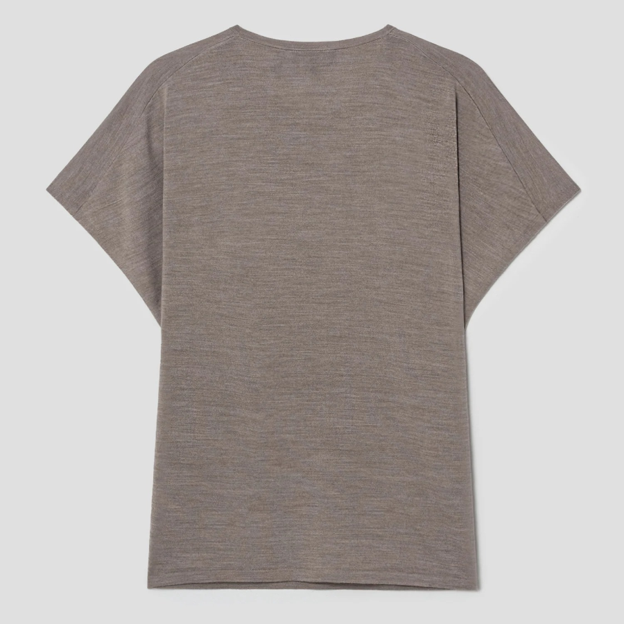 Theory Women Regal Wool Bat Wing Top - Light Cinder