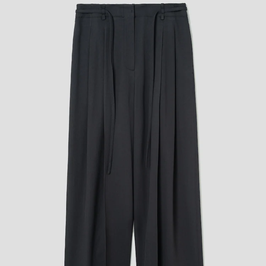 KUHO String Wide Fit Pants - Navy