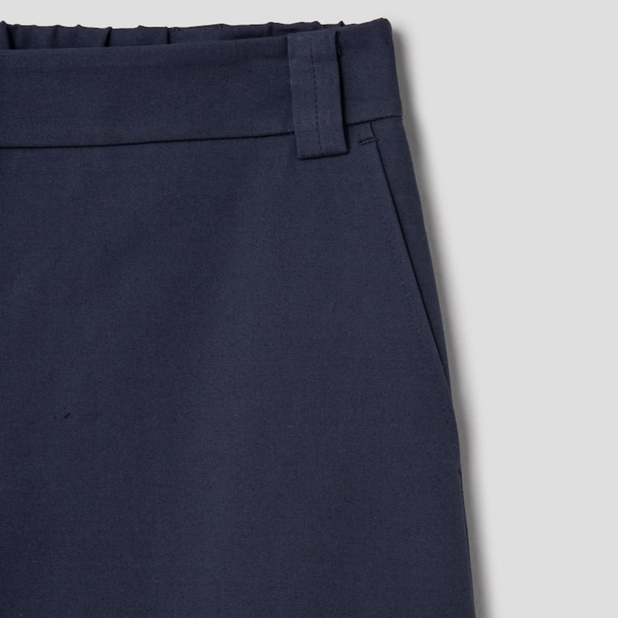 KUHO Cotton Blend Straight Cargo Pants - Navу