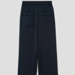 KUHO [Crease Series] Crinkle Banding Wide Pants - Navy