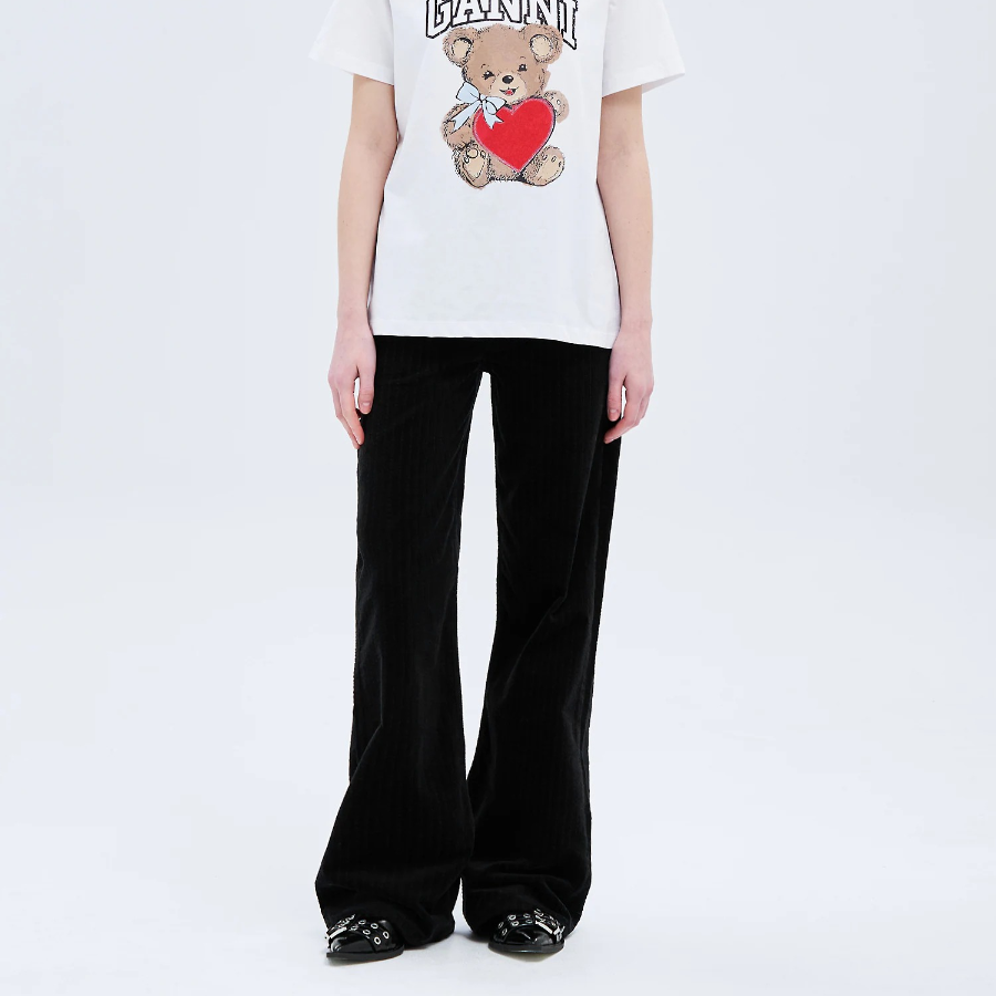 GANNI Stretch Corduroy Magny - Black
