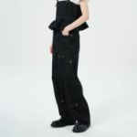 GANNI Fluffy Denim Carpenter Jeans - Black
