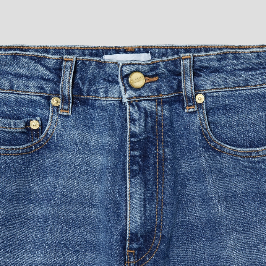 GANNI Stretch Denim Andi - Mid Blue Vintage