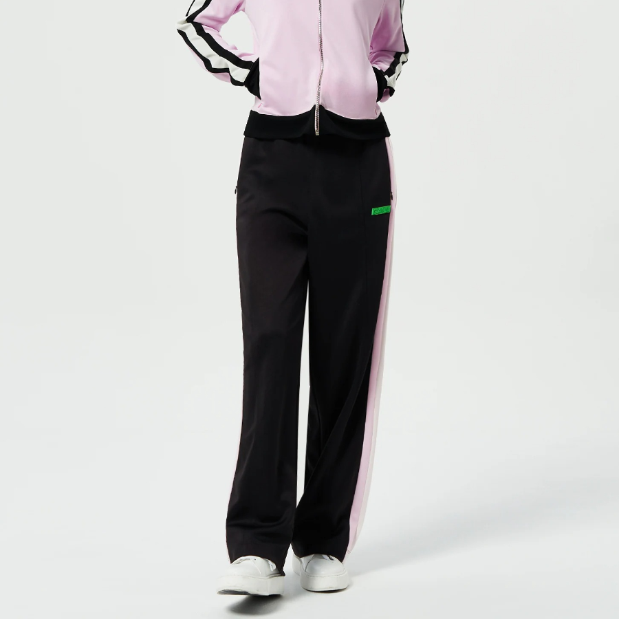 GANNI Sporty Jersey Straight Leg Pants - Black