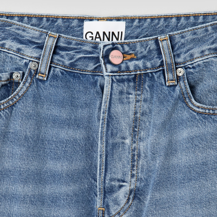 GANNI Rigid Denim Izey - Sky Blue