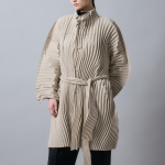 ISSEY MIYAKE Wavering Pleats Coat - Ash Beige