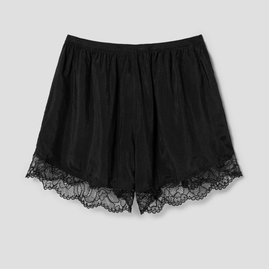 GANNI Viscose Habotai Elasticated Shorts – Black