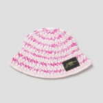 GANNI Cotton Melange Crochet Bucket Hat – Red