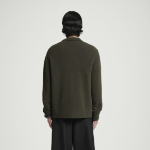 COS Bouclé Knit Merino Wool Cardigan – Dark Green