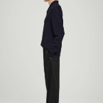 COS Shawl Collar Ribbed Merino Wool Sweater – Navy