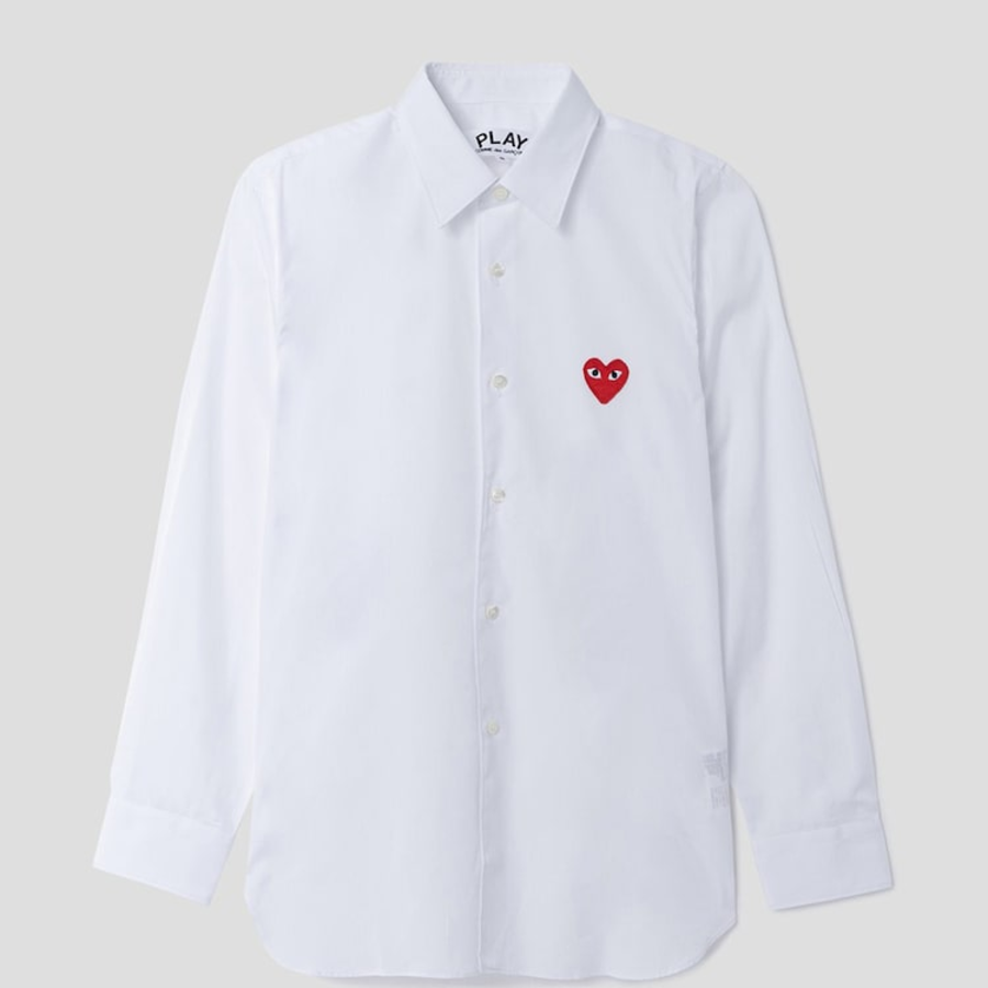 PLAY COMME DES GARCONS Red Heart Wappen Shirt — White