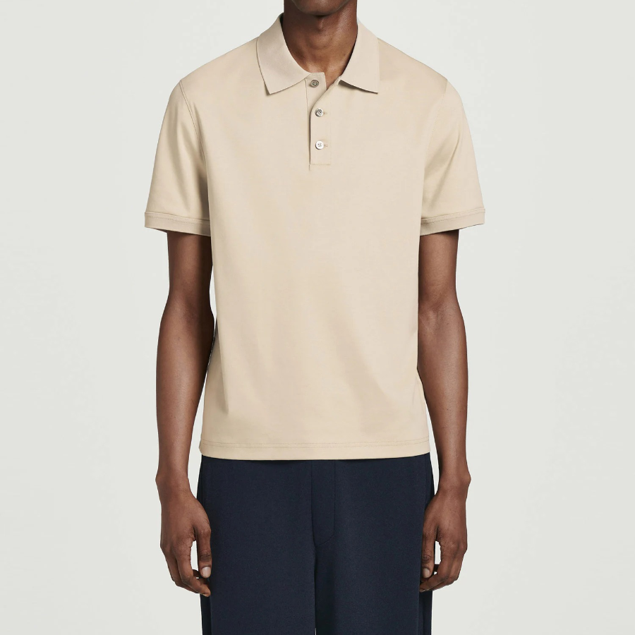 COS Regular Fit Mercerised Cotton Polo Shirt – Mole