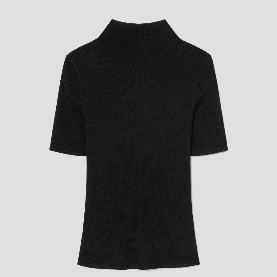 Theory Women Regal Merino Leenda Mockneck Pullover - Black