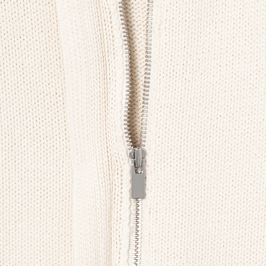 Theory Women Rounded Cotton Zip Up Vest - Natural