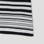 Theory Women Regal Wool Rib Stripe Tee - Black Multi