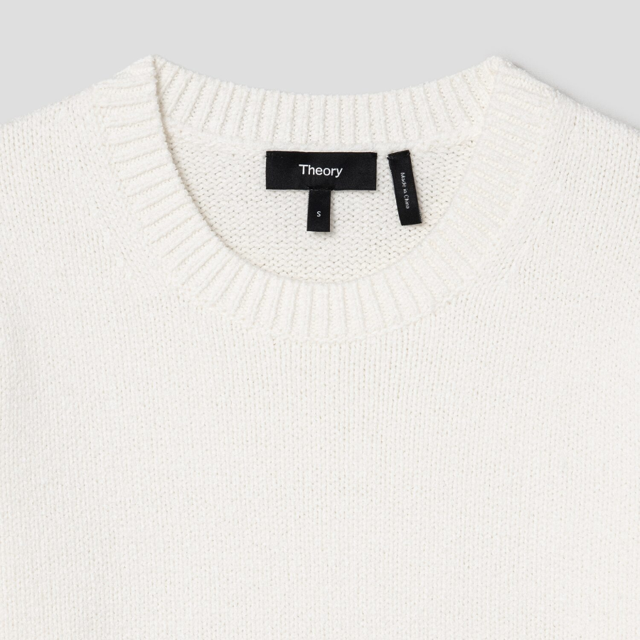 Theory Women Morton Wool Tweed Top - White Multi