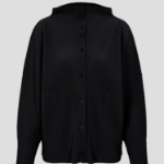 me ISSEY MIYAKE Fuwa Fuwa Mesh Pleats Cardigan - Black