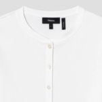 Theory Women Perry Knit Rib Henley Top - Ivory