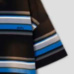 JUUN.J Vintage Six-Block Stripe Oversized Short Sleeve — Blue