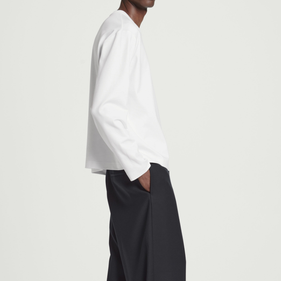 COS Relaxed Cotton Jersey Long-Sleeve T-Shirt – White