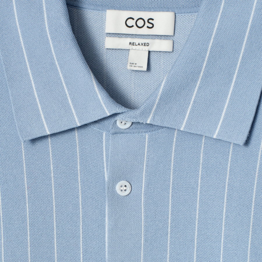 COS Relaxed Stripe Knit Cotton Shirt