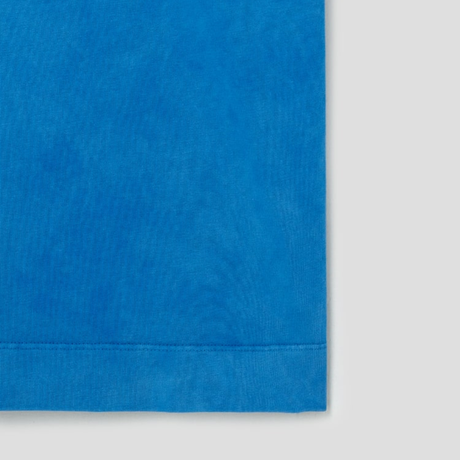 JUUN.J Slash Pocket Semi-Oversized Dyed Short Sleeve –  Blue