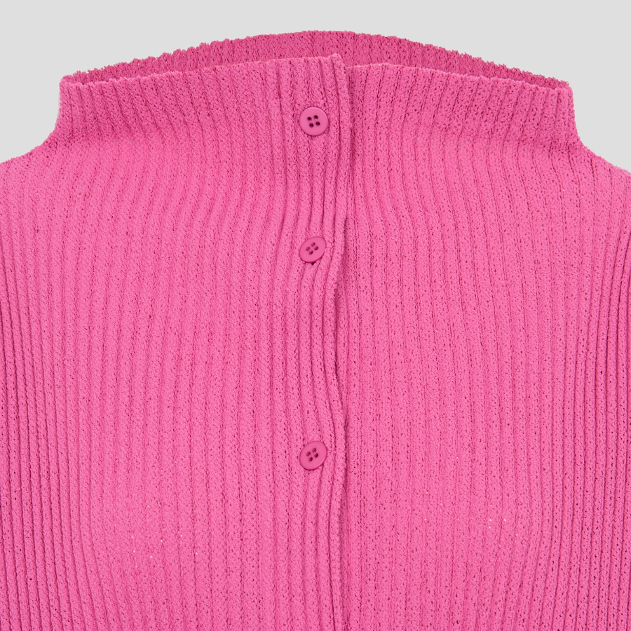 me ISSEY MIYAKE Fuwa Fuwa Mesh Pleats Cardigan - Pink