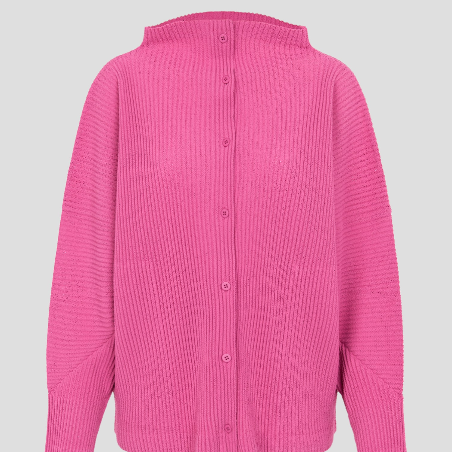 me ISSEY MIYAKE Fuwa Fuwa Mesh Pleats Cardigan - Pink