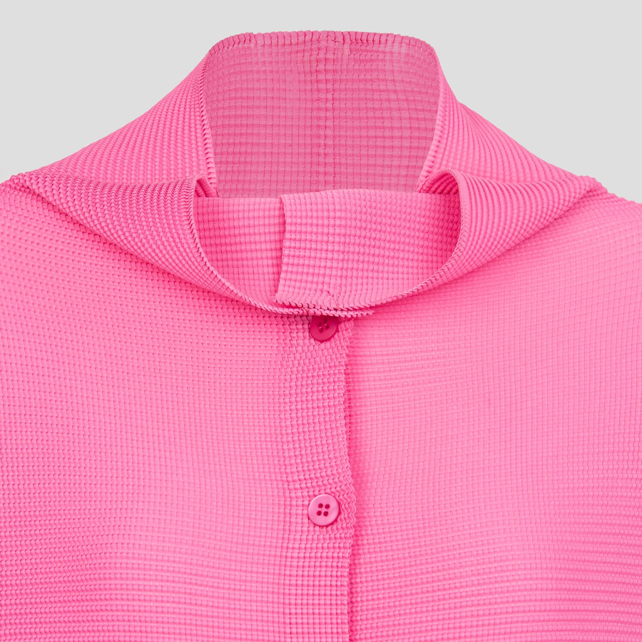 me ISSEY MIYAKE Dolman Stretch Pleats 1 Cardigan - Pink