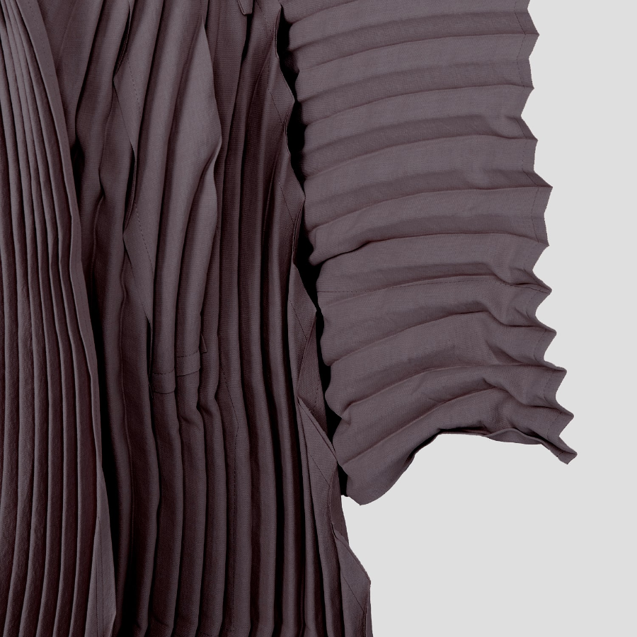 ISSEY MIYAKE Wavering Pleats Coat - Nasu Brown