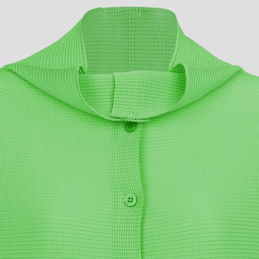 me ISSEY MIYAKE Dolman Stretch Pleats 1 Cardigan - Green