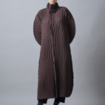 ISSEY MIYAKE Wavering Pleats Coat - Nasu Brown