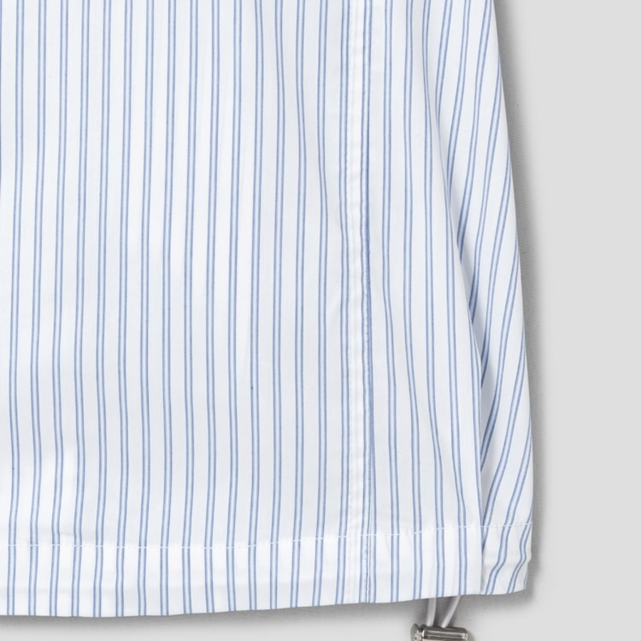 JUUN.J (Унисекс) Рубашка [CORE] Cotton Poly Stripe Coach Short-Sleeve Shirt – Blue