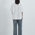 JUUN.J (Унисекс) Рубашка [CORE] Painting Stripe Hidden Pocket Piping Oversized Short-Sleeve Shirt – White