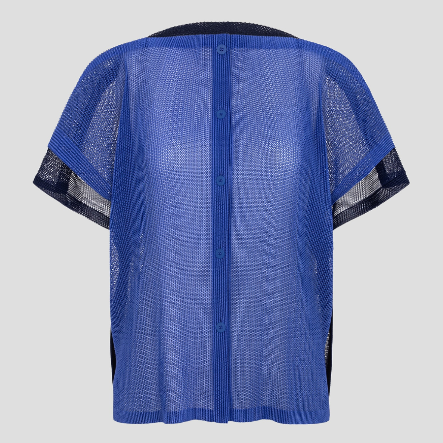 PLEATS PLEASE ISSEY MIYAKE Sheer Square Jacket - Blue X Navy