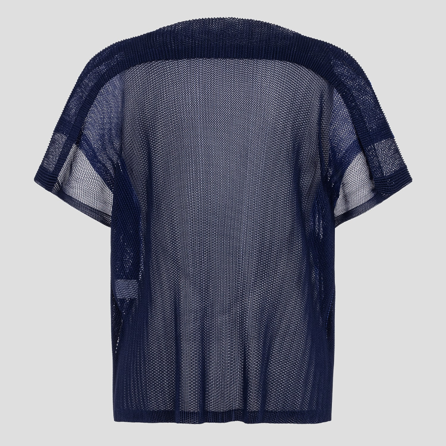PLEATS PLEASE ISSEY MIYAKE Sheer Square Jacket - Blue X Navy