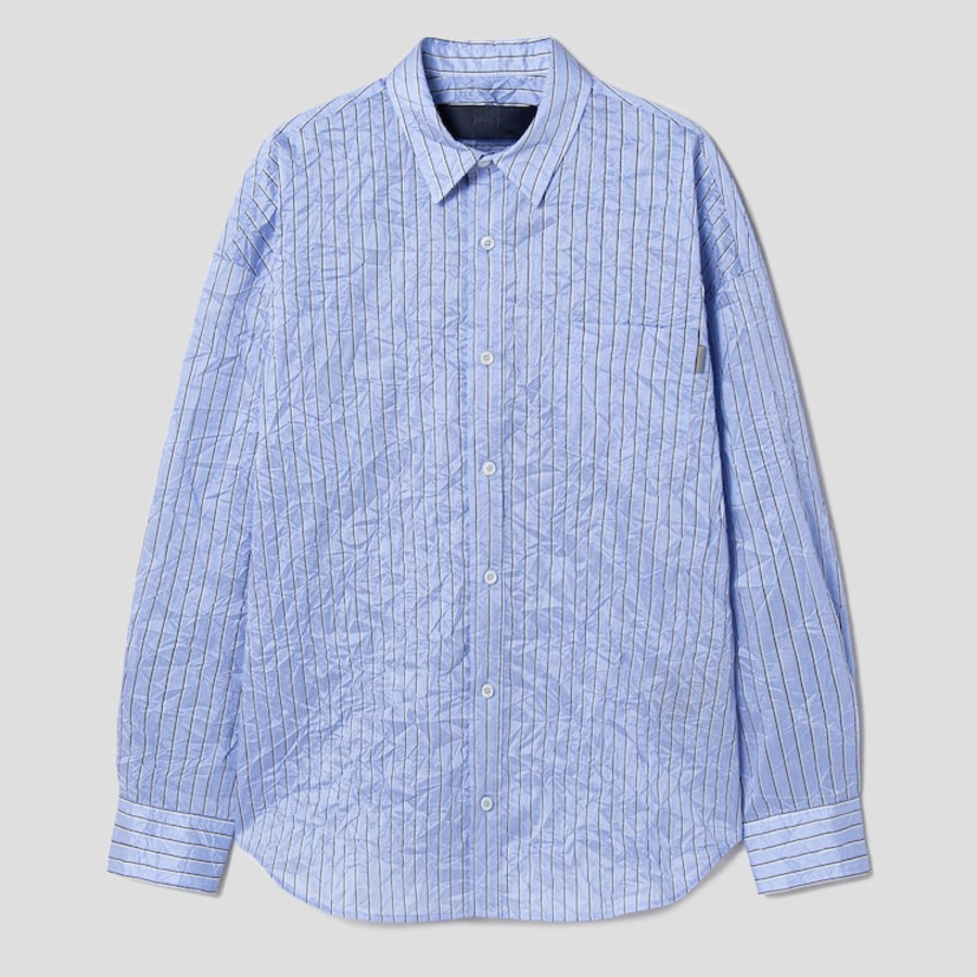 JUUN.J (Унисекс) Рубашка [CORE] Wrinkle Stripe Loose-Fit Shirt – Blue